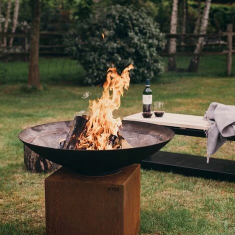 Brasero C100 - Bol à Feu OUTR Avec Socle 100 X H 62 Cm - Corten - Acier 5 Brasero C100 - Bol à Feu OUTR Avec Socle 100 X H 62 Cm - Corten - Acier – Image 3