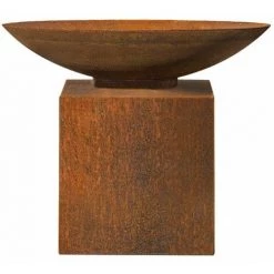 Brasero C80 - Bol à Feu OUTR Avec Socle 80 X H 62 Cm - Corten - Acier