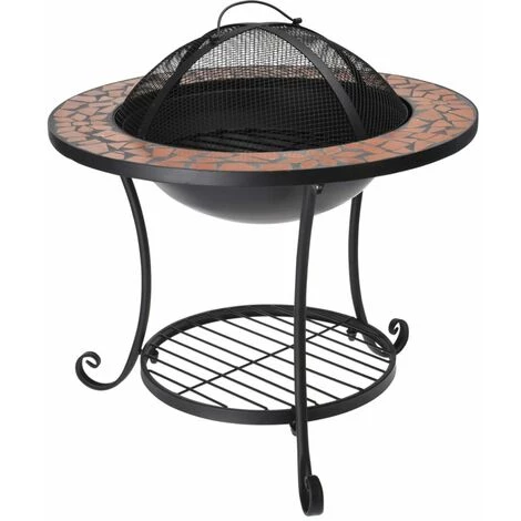 ProGarden Bol à Feu Avec Mosaïque 58x44 Cm - Noir 3 ProGarden Bol à Feu Avec Mosaïque 58x44 Cm - Noir