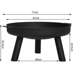 WOLTU Brasero Extérieur. Braséro Barbecue Bol à Feu Foyer Extérieur .avec Pince De Cuisine. Pour Camping Terrasse. Noir -Chauffage d'extérieur Soldes 54942347 4