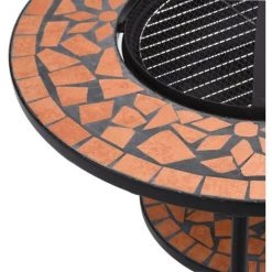 TALKEACH 68 Cm Table De Foyer Mosa?que Terre Cuite Céramique -Chauffage d'extérieur Soldes 55071531 4