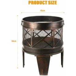 Homfa Brasero De Jardin Ø 42 Cm Avec Poignées, Brasier Extérieur Pour Jardin, Portable Cheminée Foyer Extérieur, Multifonction Brasero Foyer, Avec Fourche, Pour Camping, Feu De Camp, Terrasse, Jardin 9 Homfa Brasero De Jardin Ø 42 Cm Avec Poignées, Brasier Extérieur Pour Jardin, Portable Cheminée Foyer Extérieur, Multifonction Brasero Foyer, Avec Fourche, Pour Camping, Feu De Camp, Terrasse, Jardin -Chauffage d'extérieur Soldes 55165839 3