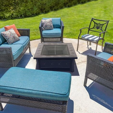 Homfa Brasero De Jardin,Foyer De Chauffage,Terrasse BBQ,Brasero Barbecue,avec 304 Grill En Acier Inoxydable,Couvercle De Protection Contre Les Étincelles, Fête/Patio/Camp,Carré 81*81*51cm 7 Homfa Brasero De Jardin,Foyer De Chauffage,Terrasse BBQ,Brasero Barbecue,avec 304 Grill En Acier Inoxydable,Couvercle De Protection Contre Les Étincelles, Fête/Patio/Camp,Carré 81*81*51cm – Image 5