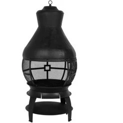 YB Cheminée En Fer Forgé Poêle à Bois Poêle à Bois Cheminée Pour Jardin Extérieur Fournitures De Chauffage D'arrière-cour -Chauffage d'extérieur Soldes 55204357 3