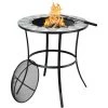 COSTWAY Braséro Extérieure Ronde Avec Couvercle En Maille Et Tisonnier, Table De Foyer 65 X 65 X 70 Cm Pour Patio, Jardin, Camping 2 COSTWAY Braséro Extérieure Ronde Avec Couvercle En Maille Et Tisonnier, Table De Foyer 65 X 65 X 70 Cm Pour Patio, Jardin, Camping -Chauffage d'extérieur Soldes 55274151 1