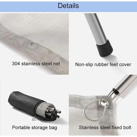 SUPERMARKET Brasero Portable En Extérieur, Cheminée En Maille D'acier Inoxydable, Brasero Pliable Pour Le Jardin Avec Sac De Transport, Pour Brûler Du Bois, Le Camping, Le Feu De Camp Ou Les Jardins De Maison,Superma,une Pièce 5 SUPERMARKET Brasero Portable En Extérieur, Cheminée En Maille D'acier Inoxydable, Brasero Pliable Pour Le Jardin Avec Sac De Transport, Pour Brûler Du Bois, Le Camping, Le Feu De Camp Ou Les Jardins De Maison,Superma,une Pièce – Image 3