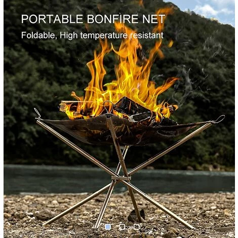 SUPERMARKET Brasero Portable En Extérieur, Cheminée En Maille D'acier Inoxydable, Brasero Pliable Pour Le Jardin Avec Sac De Transport, Pour Brûler Du Bois, Le Camping, Le Feu De Camp Ou Les Jardins De Maison,Superma,une Pièce 6 SUPERMARKET Brasero Portable En Extérieur, Cheminée En Maille D'acier Inoxydable, Brasero Pliable Pour Le Jardin Avec Sac De Transport, Pour Brûler Du Bois, Le Camping, Le Feu De Camp Ou Les Jardins De Maison,Superma,une Pièce – Image 4