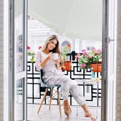 SUPERMARKET Porte Parapluie Pour Les Rambardes De Balcon Carrées, Taille De Tube 19-35 Mm, Acier, Support, 15,5 Cm, Noir,Superma -Chauffage d'extérieur Soldes 55279651 3