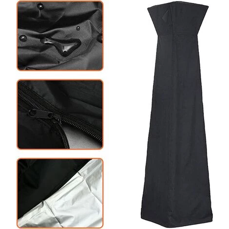 SUPERMARKET Housse Pour Parasol Chauffant En 210D Oxford Imperméable, Housse De Protection Pour Chauffage De Terrasse, Bache De Protection Pour Chauffage De Terrasse Extérieur Anti-Poussière/Vent,Superma,noir 5 SUPERMARKET Housse Pour Parasol Chauffant En 210D Oxford Imperméable, Housse De Protection Pour Chauffage De Terrasse, Bache De Protection Pour Chauffage De Terrasse Extérieur Anti-Poussière/Vent,Superma,noir – Image 3