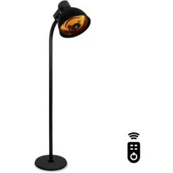 VONROC Chauffage De Terrasse 2000W - Avec Télécommande - Élément Chauffant Infrarouge Halogène - 3 Niveaux De Chaleur Différents - Vesuvio