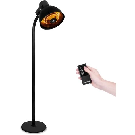 VONROC Chauffage De Terrasse 2000W - Avec Télécommande - Élément Chauffant Infrarouge Halogène - 3 Niveaux De Chaleur Différents - Vesuvio 5 VONROC Chauffage De Terrasse 2000W - Avec Télécommande - Élément Chauffant Infrarouge Halogène - 3 Niveaux De Chaleur Différents - Vesuvio – Image 3