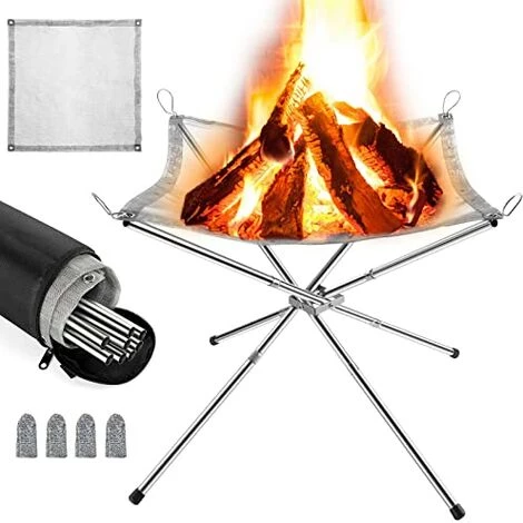 Brasero Portable Pour Extérieur MojiDecor Grille Barbecue Chauffage Pliable Foyer De Camping Avec Sac De Transport En Acier Inoxydable 3 Brasero Portable Pour Extérieur MojiDecor Grille Barbecue Chauffage Pliable Foyer De Camping Avec Sac De Transport En Acier Inoxydable