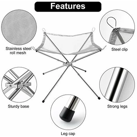 Brasero Portable Pour Extérieur MojiDecor Grille Barbecue Chauffage Pliable Foyer De Camping Avec Sac De Transport En Acier Inoxydable 4 Brasero Portable Pour Extérieur MojiDecor Grille Barbecue Chauffage Pliable Foyer De Camping Avec Sac De Transport En Acier Inoxydable – Image 2