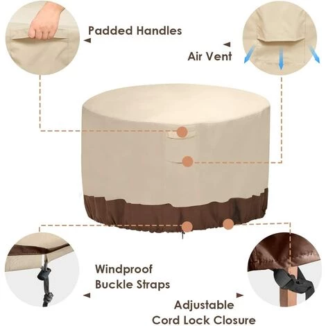 ZHUOXUAN Couverture De Foyer, Couverture De Table De Foyer à Gaz Carrée 100% étanche, Couverture De Meubles De Patio Extérieur Robuste Avec évents Et Poignées, 36 Pouces De Long X 36 Pouces De Large X 20 Pouces De Haut, Beige Et Marron. 5 ZHUOXUAN Couverture De Foyer, Couverture De Table De Foyer à Gaz Carrée 100% étanche, Couverture De Meubles De Patio Extérieur Robuste Avec évents Et Poignées, 36 Pouces De Long X 36 Pouces De Large X 20 Pouces De Haut, Beige Et Marron. – Image 3