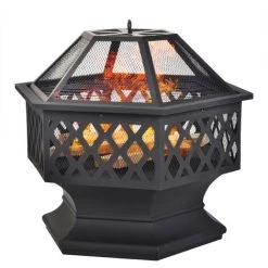 Fortuna Lai Brasero Avec Grille De Barbecue, Brasero Avec Pare-étincelles Pour Barbecue, Chauffage, Jardin, Terrasse, Brasero En Métal 3 En 1 Extérieur (foyer Hexagonal) 9 Fortuna Lai Brasero Avec Grille De Barbecue, Brasero Avec Pare-étincelles Pour Barbecue, Chauffage, Jardin, Terrasse, Brasero En Métal 3 En 1 Extérieur (foyer Hexagonal) -Chauffage d'extérieur Soldes 55441965 3