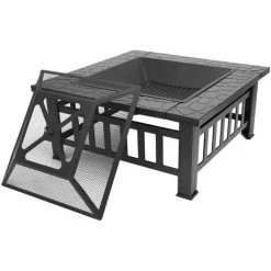 Fortuna Lai Brasero Exterieur Pour Jardin Terrasses,carré, Noir,72*69*19cm -Chauffage d'extérieur Soldes 55494842 4