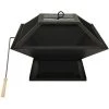 INLIFE Foyer Et Barbecue Avec Tisonnier 2 En 1 46,5x46,5x37 Cm Acier