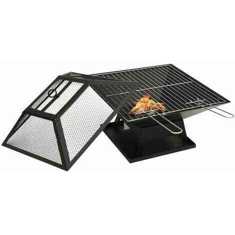INLIFE Foyer Et Barbecue Avec Tisonnier 2 En 1 46,5x46,5x37 Cm Acier 5 INLIFE Foyer Et Barbecue Avec Tisonnier 2 En 1 46,5x46,5x37 Cm Acier – Image 3