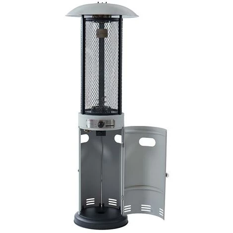 VENTE-UNIQUE.COM Parasol Chauffant Au Gaz En Acier SINOPE - D.61 X H.182 Cm - Gris - Gris Clair 5 VENTE-UNIQUE.COM Parasol Chauffant Au Gaz En Acier SINOPE - D.61 X H.182 Cm - Gris - Gris Clair – Image 3