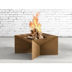 VENTE-UNIQUE.COM Brasero De Jardin Carré En Acier Corten L 50 X P 50 X H 30 Cm MOROGORO - Bronze