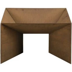 VENTE-UNIQUE.COM Brasero De Jardin Carré En Acier Corten L 50 X P 50 X H 30 Cm MOROGORO - Bronze -Chauffage d'extérieur Soldes 55881702 5