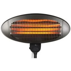 VENTE-UNIQUE.COM Parasol Chauffant électrique BREVAL - L50 X P50 X H210 Cm - Noir -Chauffage d'extérieur Soldes 55881814 3