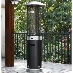 VENTE-UNIQUE.COM Parasol Chauffant Au Gaz En Acier SINOPE - D.61 X H.182 Cm - Noir - Noir