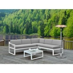 VENTE-UNIQUE.COM Parasol Chauffant électrique Sur Pied MITIS - L60,5 X P60,5 X H210 Cm - Gris