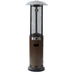 VENTE-UNIQUE.COM Parasol Chauffant Au Gaz En Acier SINOPE - D.61 X H.182 Cm - Bronze - Bronze -Chauffage d'extérieur Soldes 55882882 2