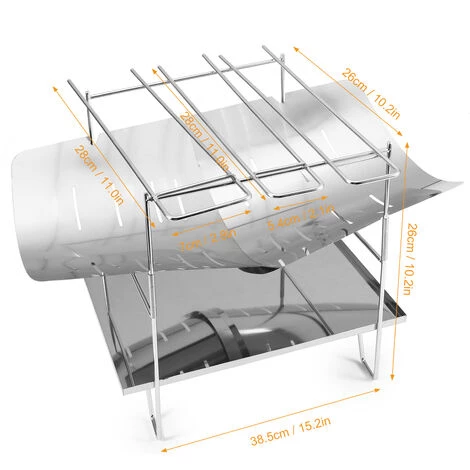 SUPERSELLER Pliant Barbecue Grill Camp Grill Mini Grill Extérieur En Acier Inoxydable Support De Bois De Chauffage Portable Charbon De Bois Camping Poêle Outil De Pique-Nique Pour La Maison Parc Kitcken Utilisation Du Barbecue - Type 2 à L'exclusion Du Filet De Grill 6 SUPERSELLER Pliant Barbecue Grill Camp Grill Mini Grill Extérieur En Acier Inoxydable Support De Bois De Chauffage Portable Charbon De Bois Camping Poêle Outil De Pique-Nique Pour La Maison Parc Kitcken Utilisation Du Barbecue - Type 2 à L'exclusion Du Filet De Grill – Image 4