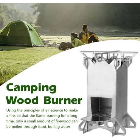 SUPERSELLER Pliable Camping Brûleur à Bois En Acier Inoxydable Portable Extérieur Cuisson Brûleur Bois Chauffage Pour Randonnée Pêche Pique-nique Barbecue - Argent 6 SUPERSELLER Pliable Camping Brûleur à Bois En Acier Inoxydable Portable Extérieur Cuisson Brûleur Bois Chauffage Pour Randonnée Pêche Pique-nique Barbecue - Argent – Image 4
