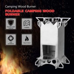 SUPERSELLER Pliable Camping Brûleur à Bois En Acier Inoxydable Portable Extérieur Cuisson Brûleur Bois Chauffage Pour Randonnée Pêche Pique-nique Barbecue - Argent 11 SUPERSELLER Pliable Camping Brûleur à Bois En Acier Inoxydable Portable Extérieur Cuisson Brûleur Bois Chauffage Pour Randonnée Pêche Pique-nique Barbecue - Argent -Chauffage d'extérieur Soldes 56091018 5