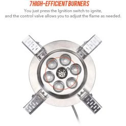 BULIN Réchaud De Camping Haute Puissance 18 000 W Avec Allumage Piézo-électrique Coupe-vent Réchaud à Gaz à Sept Cœurs Réchaud De Randonnée Pliable Pour La Pêche En Plein Air Randonnée Voyage - Argent -Chauffage d'extérieur Soldes 56091324 4