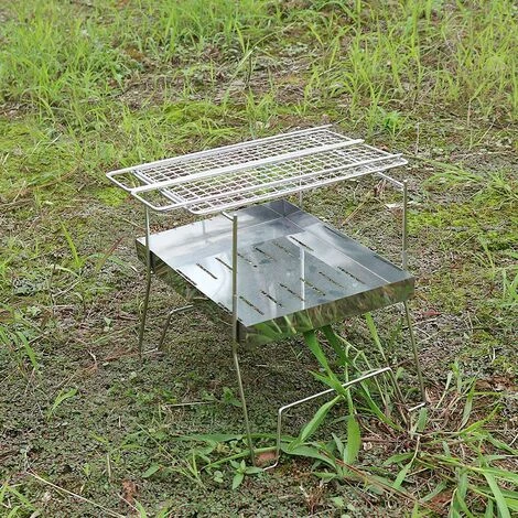 SUPERSELLER Grille De Barbecue Portable En Acier Inoxydable Pour Extérieur, Gril à Charbon De Bois Pour Camping En Plein Air, Parc à Domicile De Pique-nique - Type B --- Avec Filet à Mailles Et Clip De Filet 5 SUPERSELLER Grille De Barbecue Portable En Acier Inoxydable Pour Extérieur, Gril à Charbon De Bois Pour Camping En Plein Air, Parc à Domicile De Pique-nique - Type B --- Avec Filet à Mailles Et Clip De Filet – Image 3