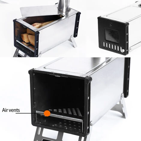 SUPERSELLER Four De Camping Portable Pliant Fours à Bois Hiver Chauffage Extérieur Cuisson Ustensiles De Cuisine En Acier Inoxydable Outil De Cuisson Au Bois De Chauffage Avec Tuyaux De Cheminée Pour La Randonnée - Type A 7 SUPERSELLER Four De Camping Portable Pliant Fours à Bois Hiver Chauffage Extérieur Cuisson Ustensiles De Cuisine En Acier Inoxydable Outil De Cuisson Au Bois De Chauffage Avec Tuyaux De Cheminée Pour La Randonnée - Type A – Image 5