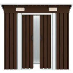 INLIFE Abri De Stockage Pour Jardin Marron 194x121x181 Cm Acier -Chauffage d'extérieur Soldes 56254647 3