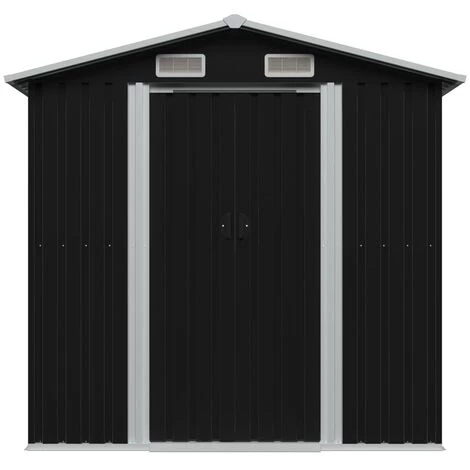 INLIFE Abri De Stockage Pour Jardin Anthracite Acier 204x132x186 Cm 3 INLIFE Abri De Stockage Pour Jardin Anthracite Acier 204x132x186 Cm