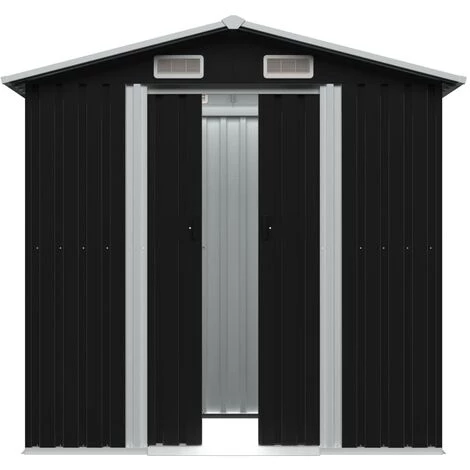 INLIFE Abri De Stockage Pour Jardin Anthracite Acier 204x132x186 Cm 5 INLIFE Abri De Stockage Pour Jardin Anthracite Acier 204x132x186 Cm – Image 3