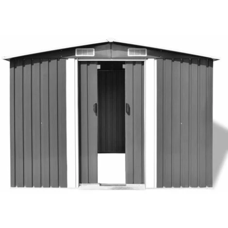 INLIFE Abri De Stockage Pour Jardin Métal Gris 257 X 205 X 178 Cm 3 INLIFE Abri De Stockage Pour Jardin Métal Gris 257 X 205 X 178 Cm