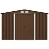 INLIFE Abri De Stockage Pour Jardin Marron 257x205x178 Cm Acier