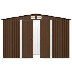 INLIFE Abri De Stockage Pour Jardin Marron 257x205x178 Cm Acier 9 INLIFE Abri De Stockage Pour Jardin Marron 257x205x178 Cm Acier -Chauffage d'extérieur Soldes 56254818 3