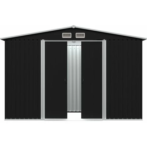 INLIFE Abri De Stockage Pour Jardin Anthracite Acier 257x205x178 Cm 5 INLIFE Abri De Stockage Pour Jardin Anthracite Acier 257x205x178 Cm – Image 3