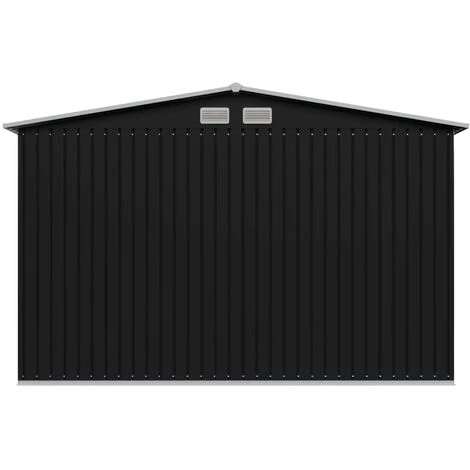 INLIFE Abri De Stockage Pour Jardin Anthracite Acier 257x205x178 Cm 7 INLIFE Abri De Stockage Pour Jardin Anthracite Acier 257x205x178 Cm – Image 5