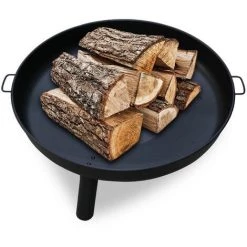 Randaco Bac à Feu 82cm Bac à Plantes Feu De Terrasse Grille Avec Poignées - Noir