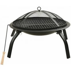 Topdeal Foyer Et Barbecue Avec Tisonnier 2 En 1 56x56x49 Cm Acier FF313352_FR 8 Topdeal Foyer Et Barbecue Avec Tisonnier 2 En 1 56x56x49 Cm Acier FF313352_FR -Chauffage d'extérieur Soldes 56578749 2