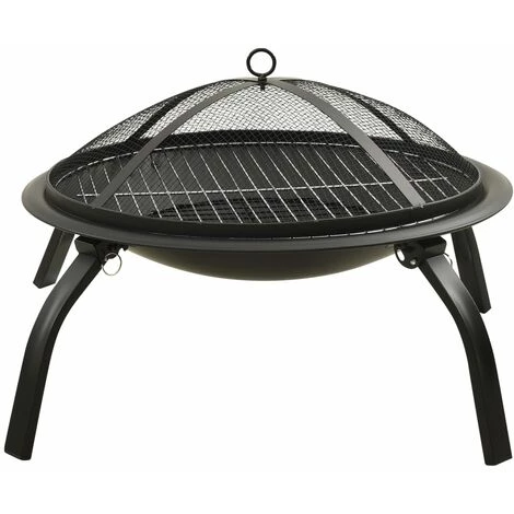 Topdeal Foyer Et Barbecue Avec Tisonnier 2 En 1 56x56x49 Cm Acier FF313352_FR 7 Topdeal Foyer Et Barbecue Avec Tisonnier 2 En 1 56x56x49 Cm Acier FF313352_FR – Image 5