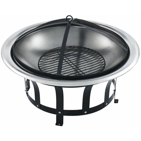 Topdeal Foyer Extérieur Avec Gril En Acier Inoxydable 76 Cm FF46530_FR 5 Topdeal Foyer Extérieur Avec Gril En Acier Inoxydable 76 Cm FF46530_FR – Image 3