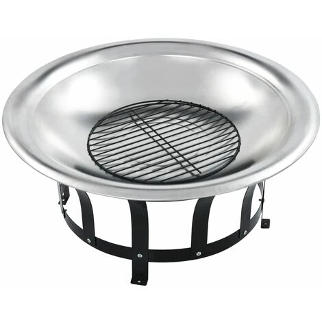 Topdeal Foyer Extérieur Avec Gril En Acier Inoxydable 76 Cm FF46530_FR 6 Topdeal Foyer Extérieur Avec Gril En Acier Inoxydable 76 Cm FF46530_FR – Image 4