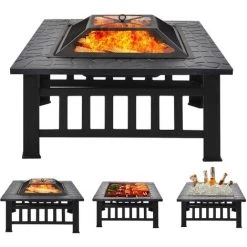 AZKOEESY Brasero Exterieur Pour Jardin 3 En 1 Avec Grille De Barbecue
