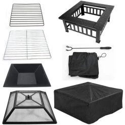 AZKOEESY Brasero Exterieur Pour Jardin 3 En 1 Avec Grille De Barbecue 10 AZKOEESY Brasero Exterieur Pour Jardin 3 En 1 Avec Grille De Barbecue -Chauffage d'extérieur Soldes 56990409 4